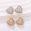 Elegant Peach Heart Diamond Stud Earrings for Women - Versatile and Stylish Jewelry