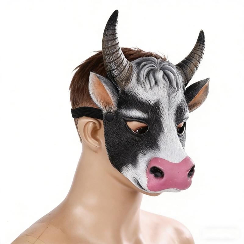 Cow Mask,Animal Masquerade Mask Cow Head Mask for Adult Kids Ox-Head Mask for Festival Cosplay Halloween Costumes