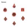 7 Pcs Red Eyeball Golden Number Sharp Edge Resin Dice Polyhedral Dice Suitable For Role-Playing Dice PropBoard Game