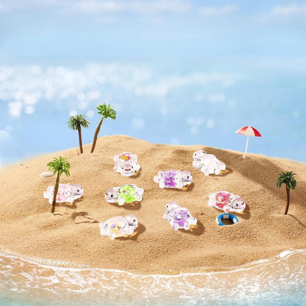 15/30 PCS Luminous Mini Resin Turtles Glow in The Dark Sea Turtle Figurines for Fairy Garden, Dollhouse, Aquarium & Hidden Decor