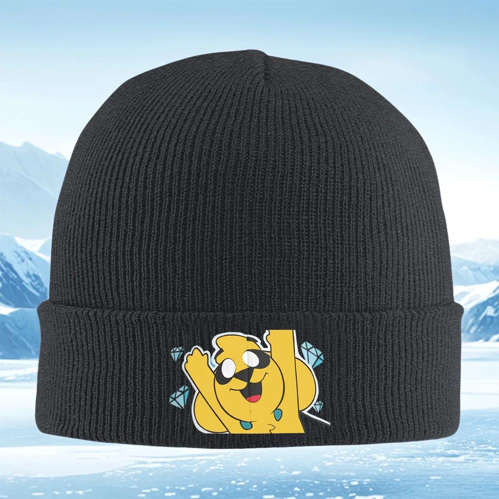 Cartoon Character Hand Up Diamond Unisex Women Unisex Knitted Hat Beanie Pullover Cap Winter Thermal Warm Christmas Outdoor Cy