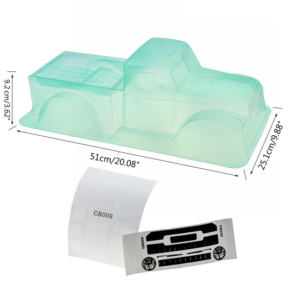 RGT RCPickup Trunk Body Shell Transparent Shell Modified Part 313mm Wheelbase for SCX10 TRAX4 1:10 RCCar Accessories