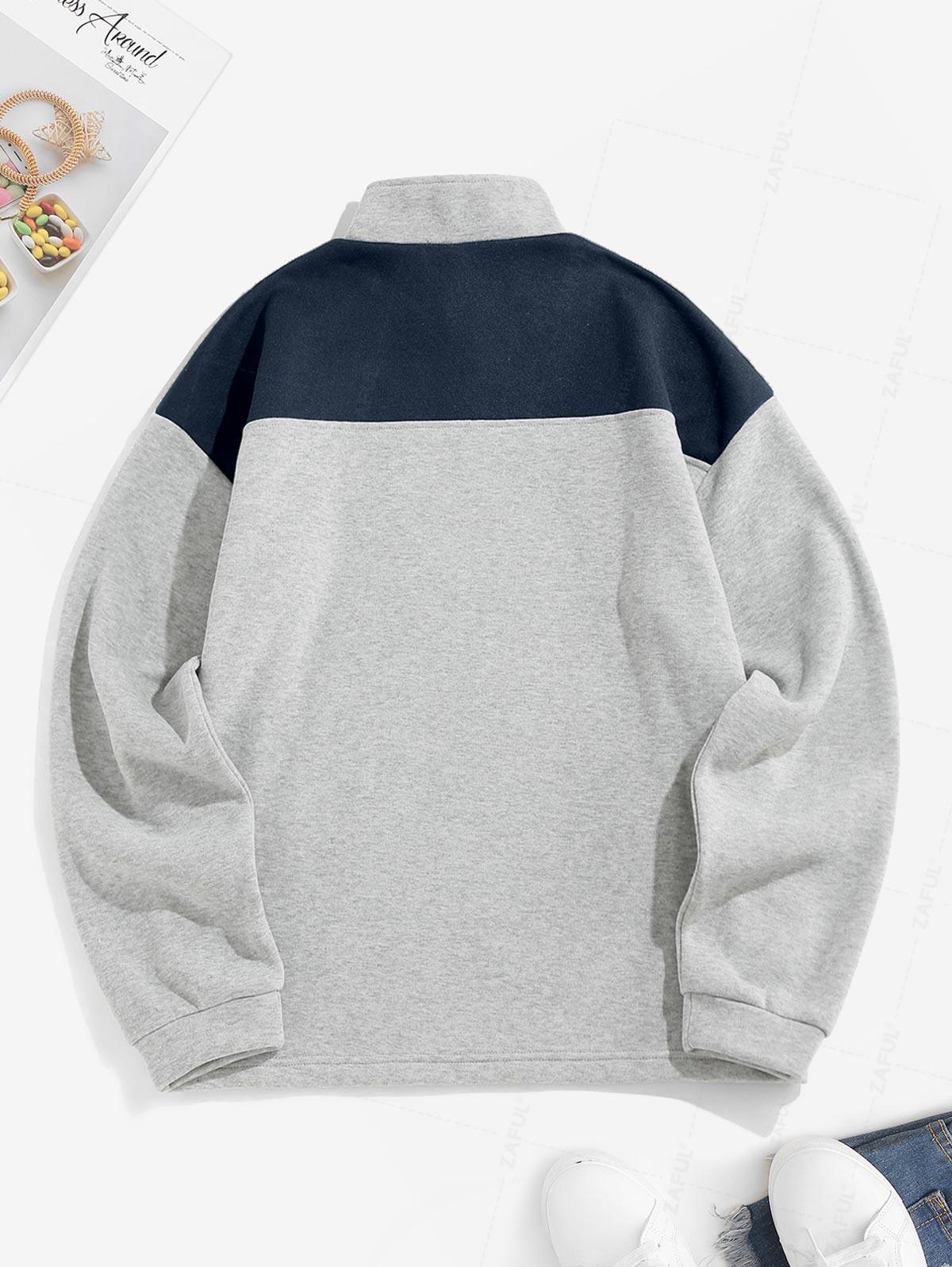 ZAFUL Fleece Lined ALASKA Graphic Quarter Zip 90s Sweatshirt Buy