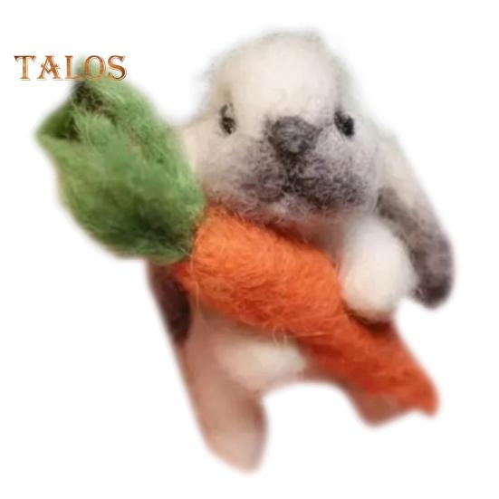 

1 шт/2 шт войлочный вислоухий кролик с морковкой мини игольчатый валяный плюшевый кролик ручной работы из войлока животное для пасхального украшения 1pc серый