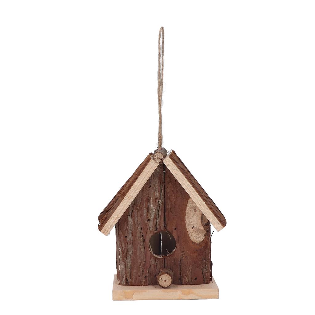 Wooden Bird House Hanging Retro Style Fir Wood Birdhouse for Outdoor Garden Porch Home Office Decoration
