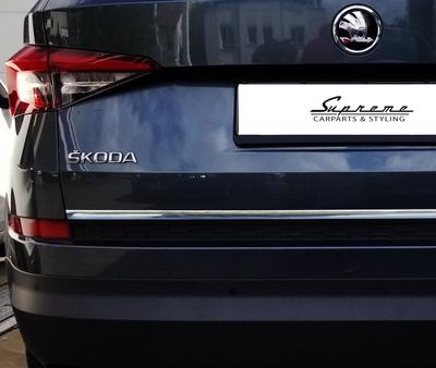 SKODA KODIAQ - Kromad bagagelistskydd - Bakluckeaccent - Premium bil bakre detalj - Glansförstärkare