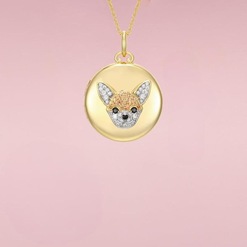 Personalized Necklace Open And Close Tiger Album Zircon Pendant Necklace Collarbone Chain Electroplated Gold Color Retention