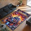 Truck Theme Crystal Velvet Rug Personalized Custom Name Text Soft Floor Mat Home Decor