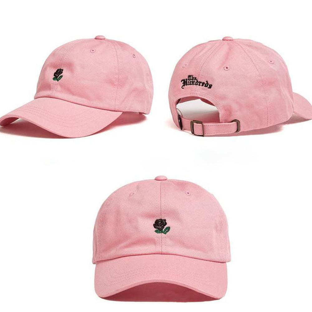 Duck Hat, Small Rose Flower, Embroidered Cotton Baseball Cap