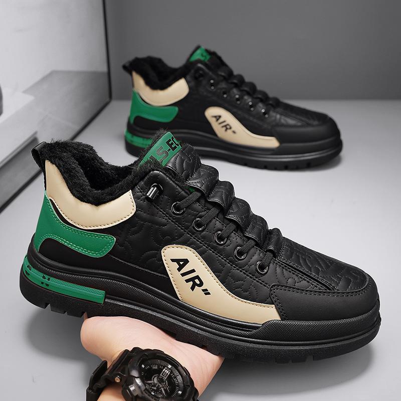 Men's Casual Sneakers Luxury Winter Shoes  Extra Warm Plush Winter Boots for Men Tennis Shoes, Skateboard, High-top Shoes