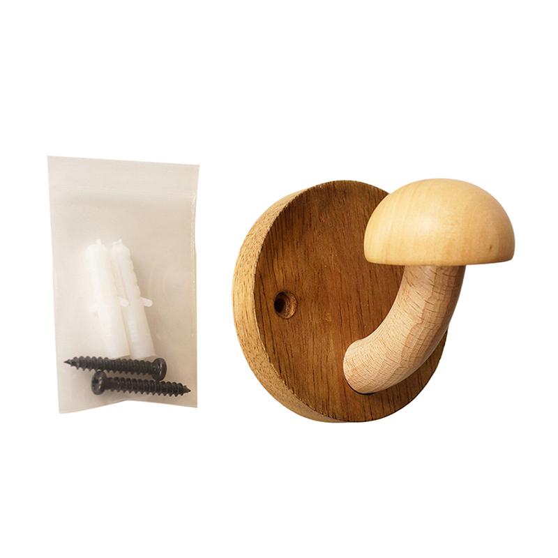 

Креативный деревянный крючок для одежды в форме гриба, вешалка для одежды в ванной, самоклеящаяся настенная вешалка, крючок для организации хранения A7