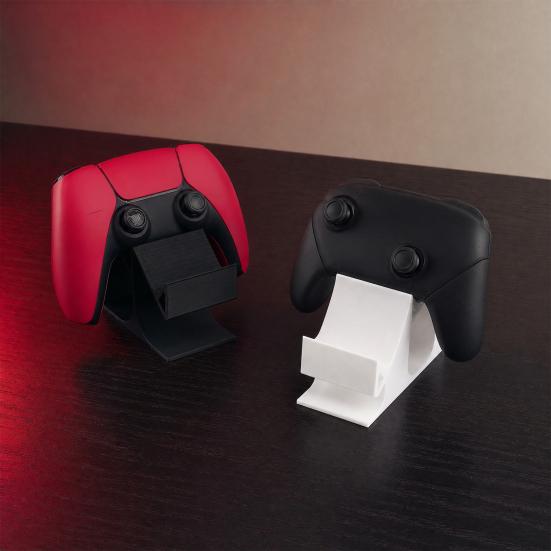 Portable Desktop Controller Holder, 3D Printed Gaming Controller Display Stand Fits 2 Controllers, Universal Storage Organizer, Gifts for Gamers
