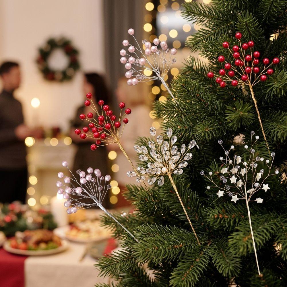 Glitzer Perle Kristall Weihnachten Pick Realistisch Perlenkette Ranke Kristallperle Weihnachtszweig Handgemacht Handgefertigt