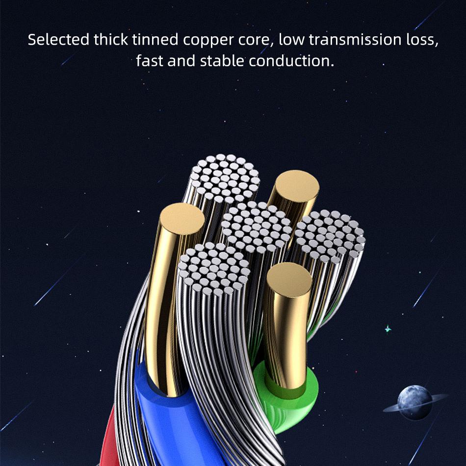 USAMS 6A USB Typ C Kabel LED Indikátor Lightning Kabel Pro iPhone 13 12 Huawei Samsung Xiaomi Mobilní Telefon PD 100W Rychlá Nabíječka