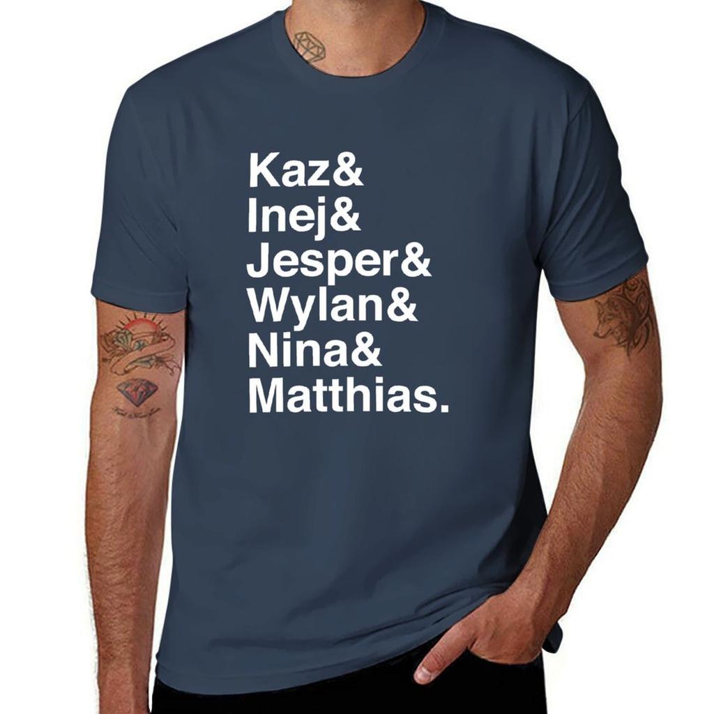 Kaz & Inej & Jesper & Wylan Nina Matthias. (Six of Crows Inverse) T-Shirt blanks sports fans mens clothing