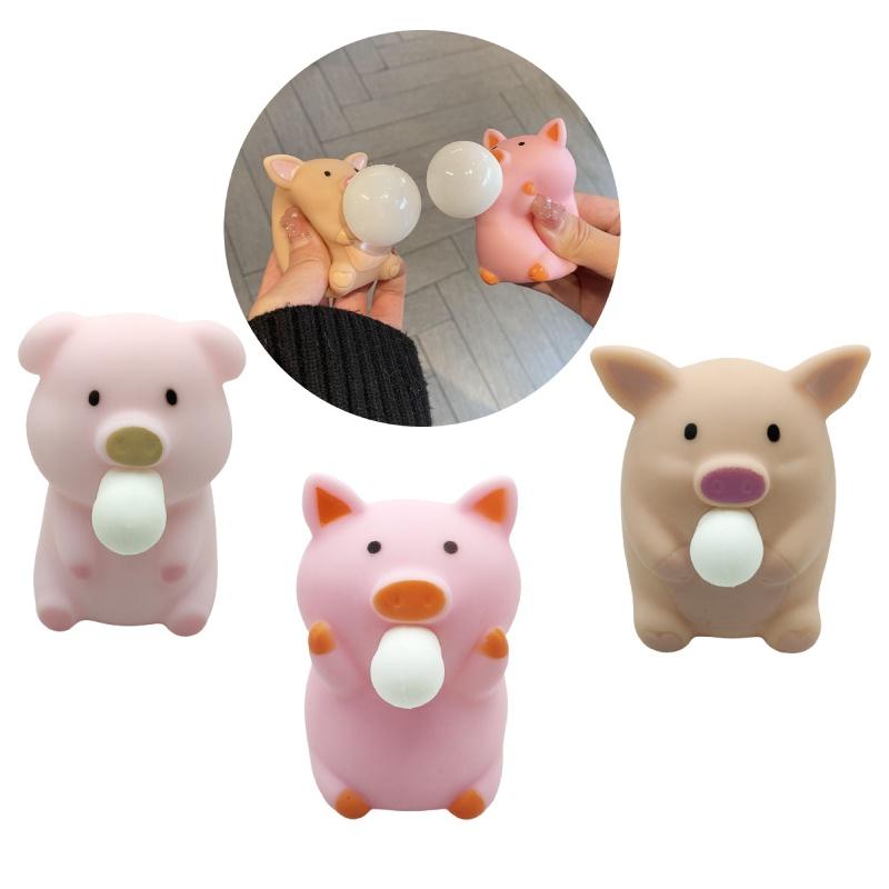 Cute Little Pig Squishy Toy Decompress And Release Stress With Bubble-spitting Fun!