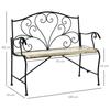 Panca da Giardino a 2 Posti Stile Neo-Retro Ferro Battuto Linee Coniche Metallo Nero Oro Effetto Invecchiato