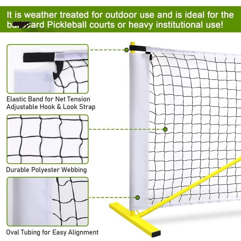 22ft Pickleball Replacement Net Portable Multifunction Training Net Professional Outdoor Game Activities Training Supplies