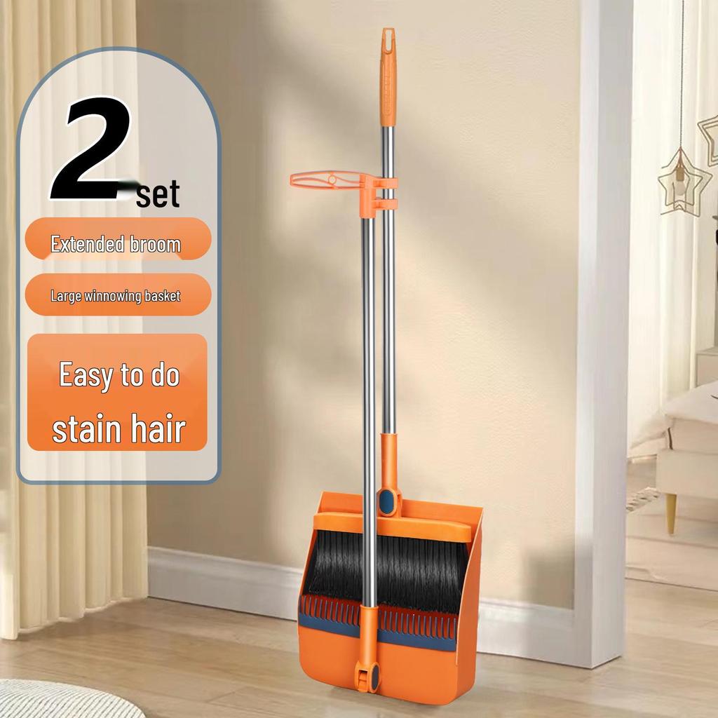 Magnetic Folding Broom & Enlarged Dustpan Set for Home