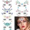 Mermaid Face Jewels Gems Rhinestones Rave Eyes Body Temporary Sticker Crystal Face Stickers Decorations for Festival Party 6Pcs