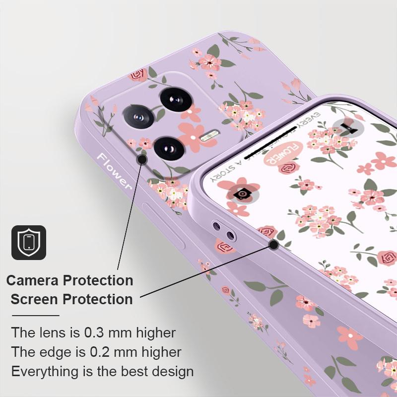 Floral Scent Phone Case For Xiaomi Mi 14 13 13T 12 12X 12T 12S 11 11T 10 10T 9 9T Pro Lite Liquid Silicone Cover