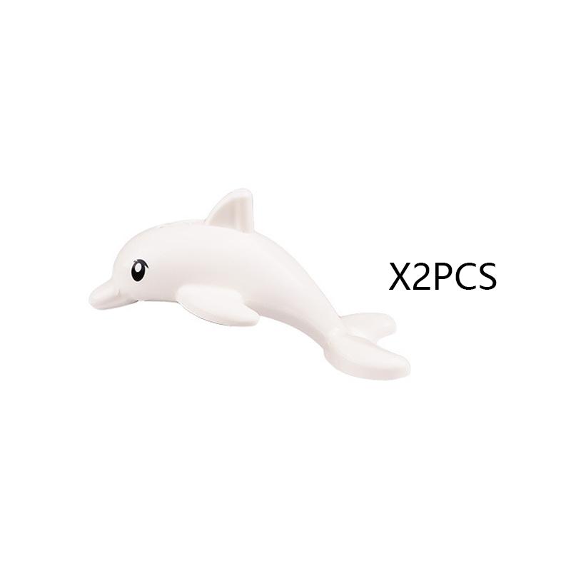 MOC Animal Building Blocks DIY Pig Fishes Octopus Penguin Turtles Figures Toys Set City Farm Zoo Accessories Bricks Kid Gift