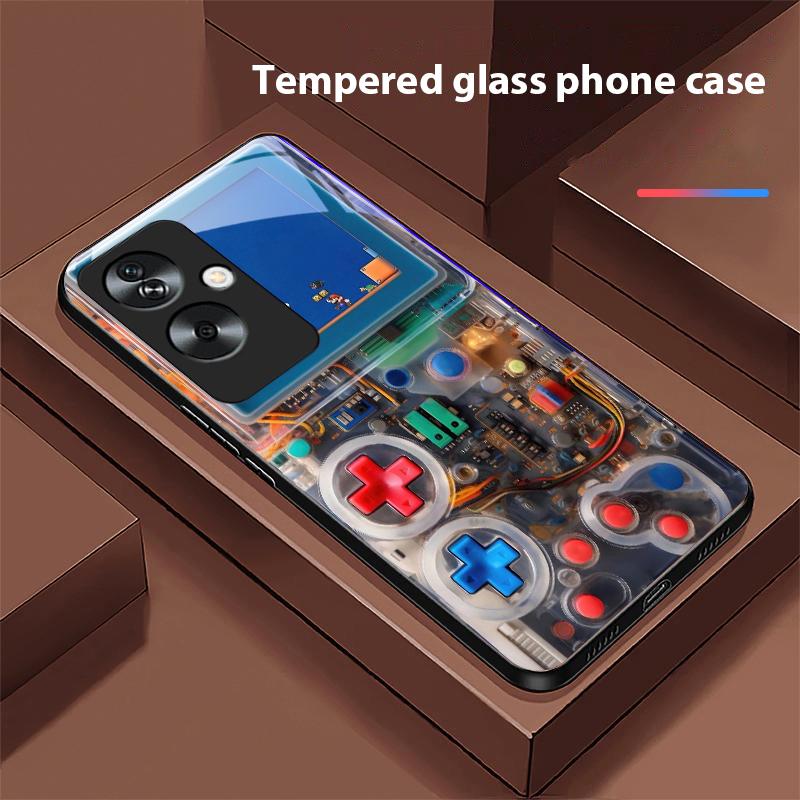 

Игровая консоль для Oppo A79 5G 58 78 74 60 4G Reno 11F Realme GT 6 11 Note 50 10 C55 X2 Закаленное стекло Черный чехол для телефона For Reno 11 Pro 5G