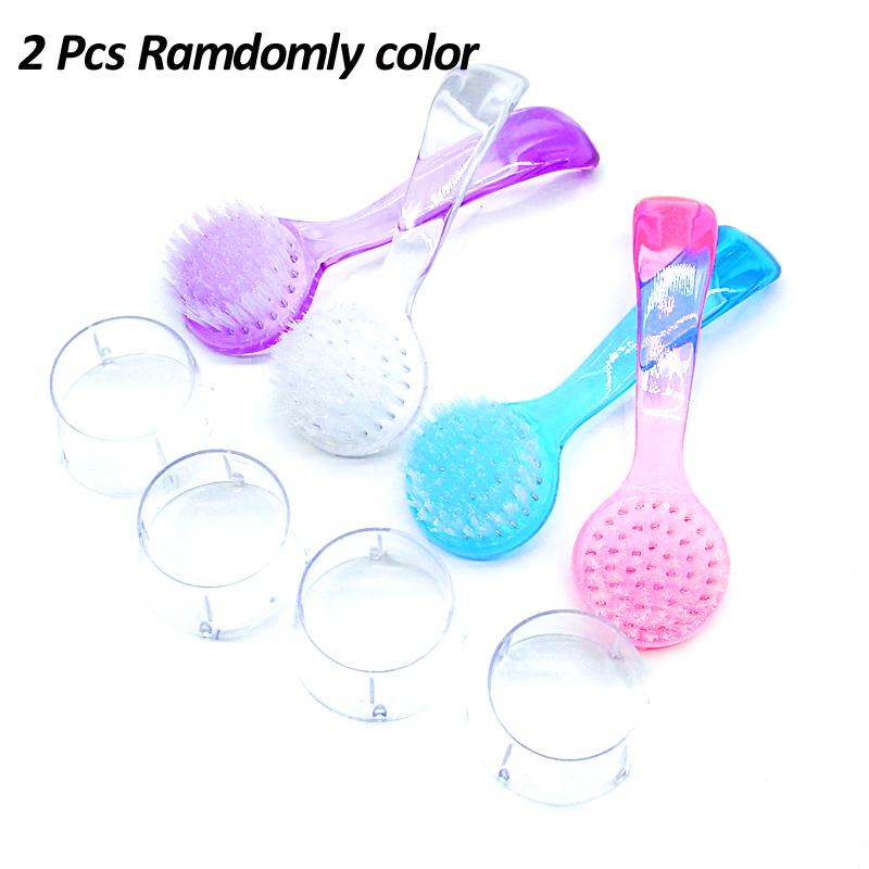 

2/4 Pcs/Lot Nail Art Brush Acrylic Powder Dust Cleaning Brushes Round Head Manicure Brush With Handle Nails Accessories Tools