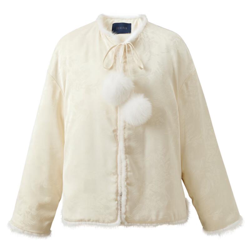 Sancai Yingyue Daosu Women's Loose 90% White Goose Down Short Jacket