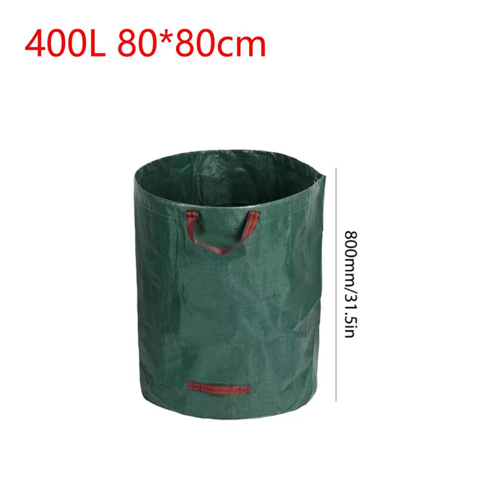 60L-500L Reusable Garden Bag Large Capacity Leaf Bag Foldable Light Trash Can Garden Garbage Waste Container Storage Bag