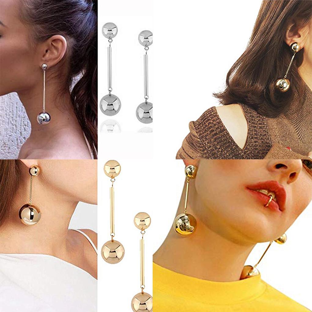 Stylish Tassel Ball Pendants Women Alloy Earring Ear Stud Jewelry Gifts