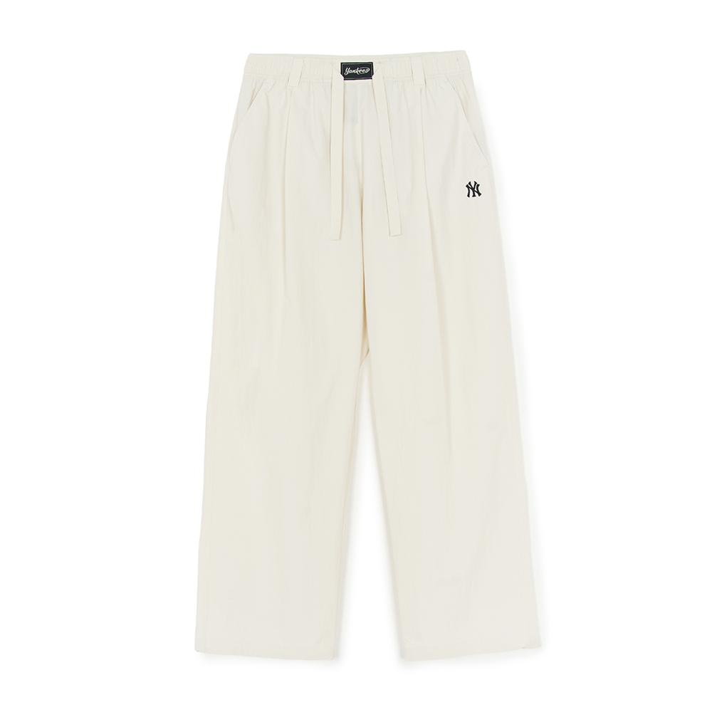 New MLB New York Yankees Basic Collection SS25 Casual Pants Unisex Heather Gray Ivory 3AWPB1053-50CRM