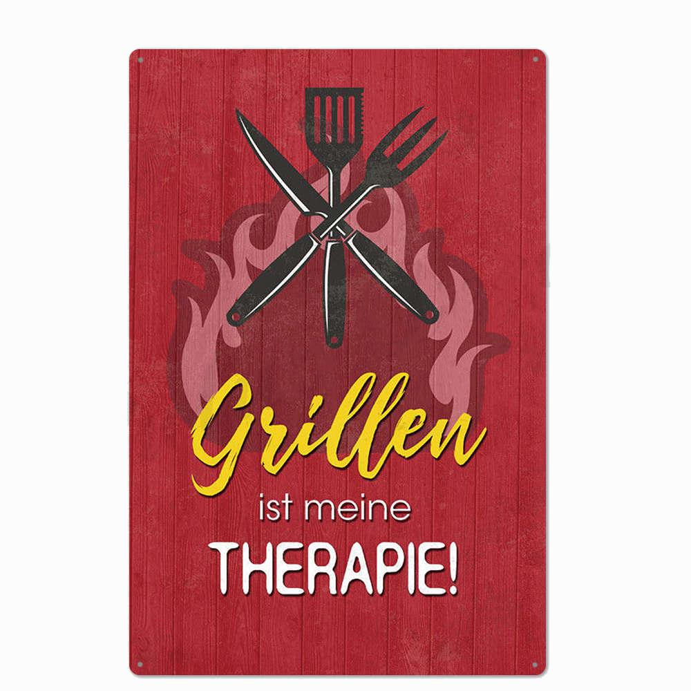 ZONA BARBECUE DEL PAPÀ Targa Retro Segni di Latta in Metallo Pub Cucina Casa Griglia Decorazione da Parete Vintage 20X30CM