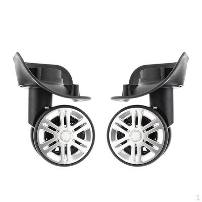 1 Pair Mi Shaped Mute Swivel Suitcase Luggage Baggage Wheels Replacement Casters