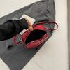 Borsa a Spalla Forma di Cuore Stile Y2K di Nicchia, Borsa a Tracolla con Zip e Decorazioni di Borchie Monocolore per Donna