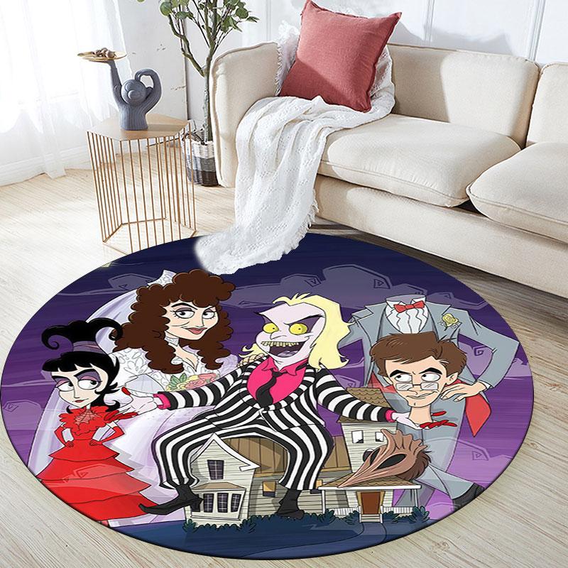 Beetlejuice2,Round Area Rug,Carpet Rug for Living Room Bedroom Sofa Playroom Decor,Non-slip Floor Mat