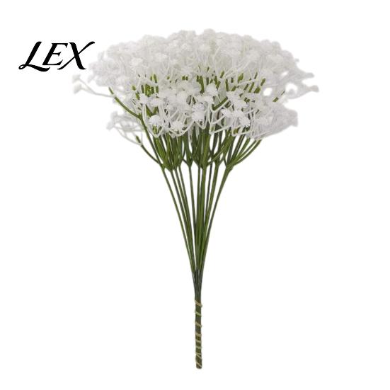 Fake Floral Bouquet for Wedding 10Pcs Artificial Baby Breath Flowers, Gypsophila Bouquet, Bendable Stems Realistic Plastic Vase Faux Party,