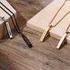 Herren Individuell gravierte Namen Rechteckige Bar Halskette, 3D Quadrat Geometrischer Edelstahl Anhänger Halsband Geschenk Schmuck