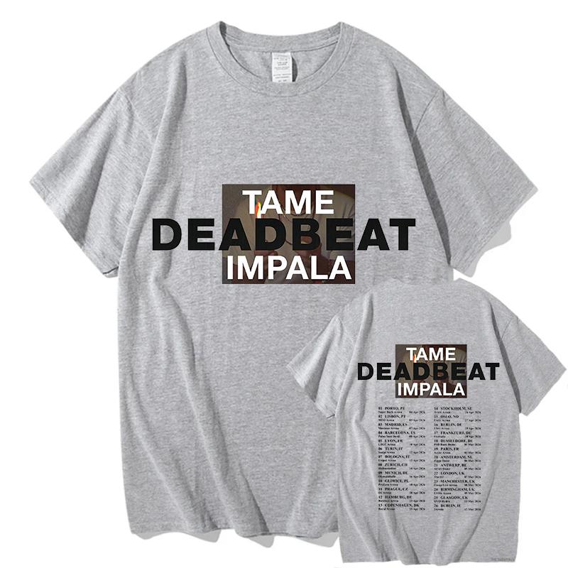 2026 Merch Tame Impala Deadbeat Tour Magliette Vintage Cotone Puro Doppia Faccia Fan Manica Corta Magliette Estetiche Abbigliamento Top
