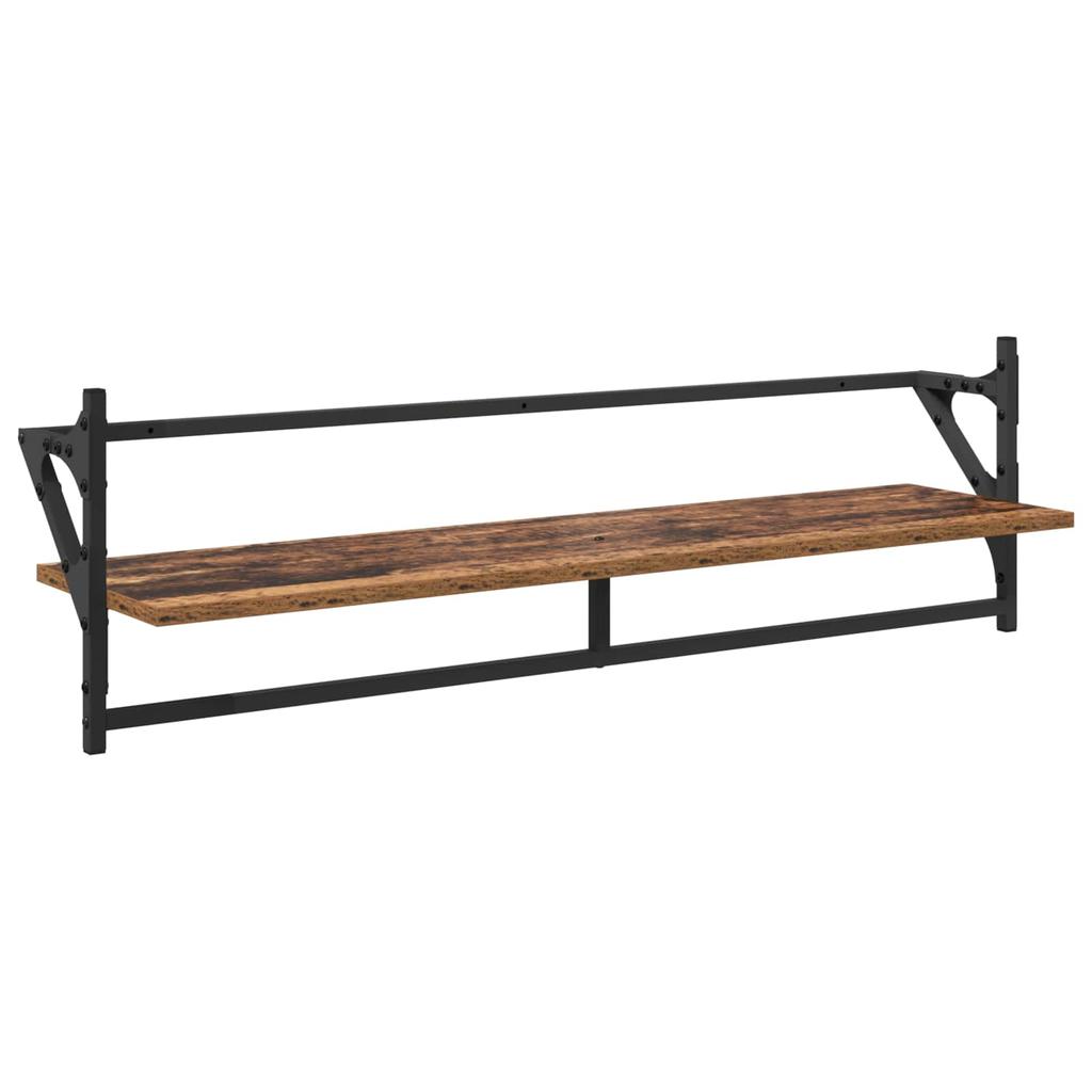 Wall Shelf Set 6 pcs Reclaimed Wood Look 100 x 25 x 30 cm Wood Based Material