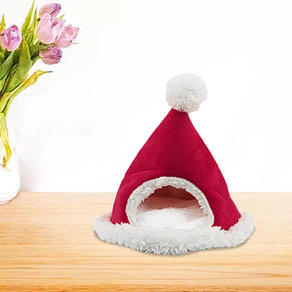 Christmas Guinea Pig Bed Fleece Small Animals Bed Hamster Mini House for Dutch Pig  Sugar Glider