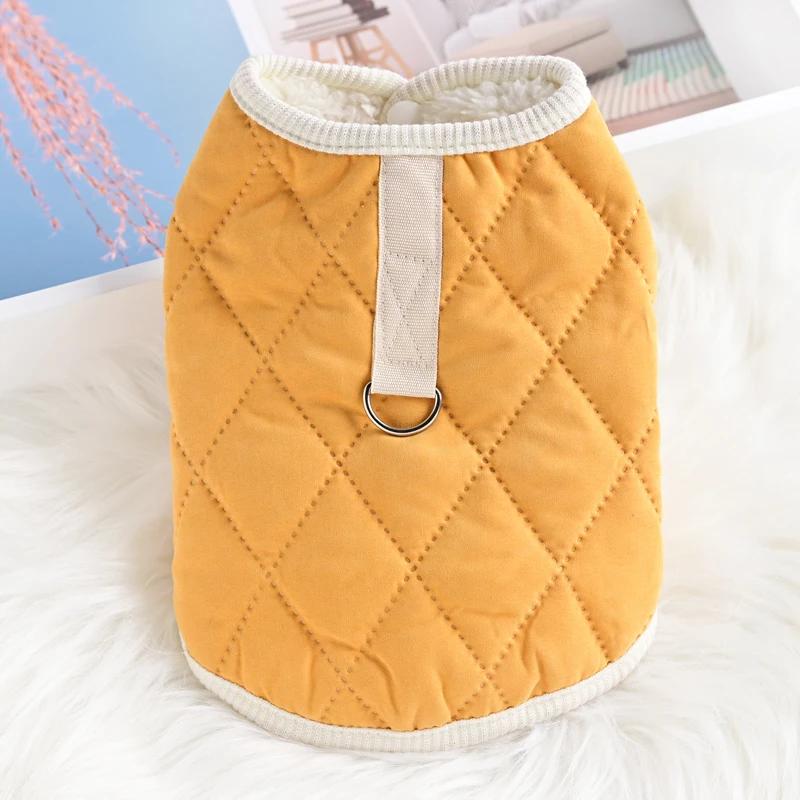 

Winter Dog Coat Jacket Harness Vest Cat Puppy Apparel Yorkshire Terrier Pomeranian Poodle Bichon Schnauzer Pet Clothing Garment S жёлтый