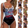 Women's Color-Blocked One-Piece Swimsuit With A Sexy V-neck