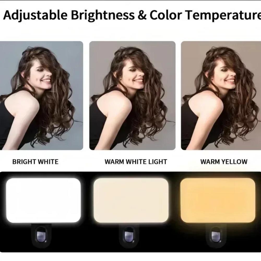 Mini Selfie Fill Light 3Modes Adjustable Video Conferencing Fill Light Rechargeable Brightness Clip On For Computer Mobile Phone