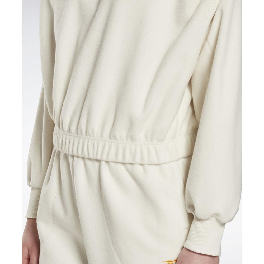 Reebok Fleece Half Zip Up Sweatshirt  W    White  HG3821