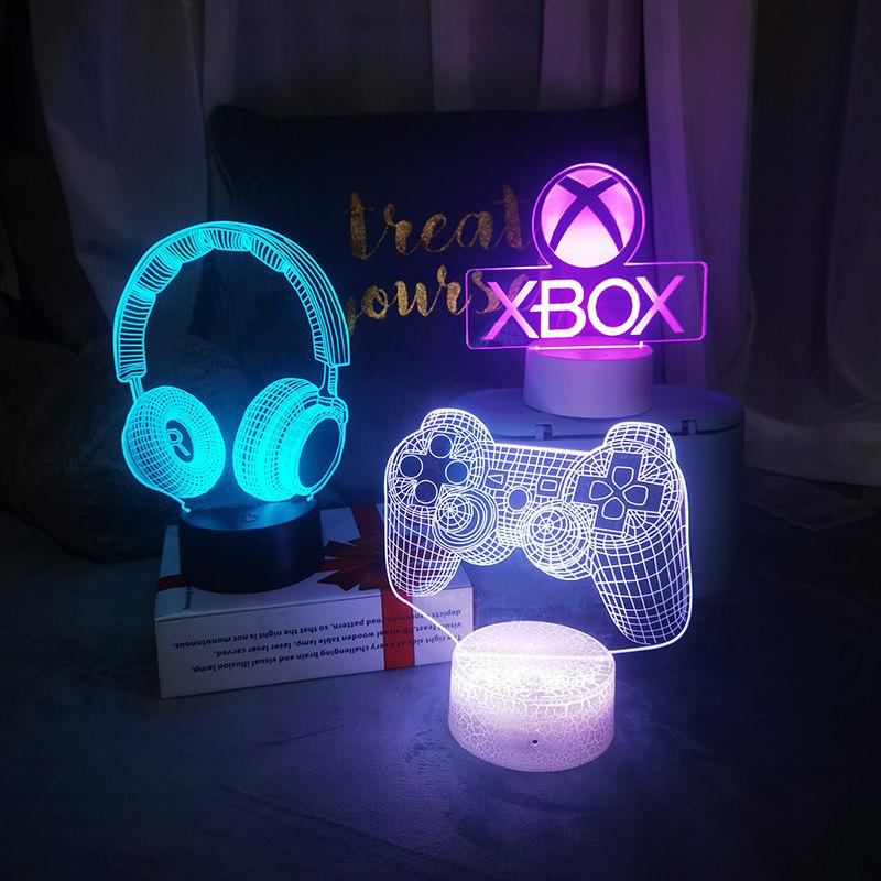 3D Visuelles Spielornament Licht E-Sport Atmosphäre Licht 3D Nachtlicht Gamepad Dekorative Leuchte