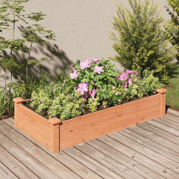 VidaXL Raised Garden Bed Liner 120x60x25 Cm Solid Fir Wood 364290