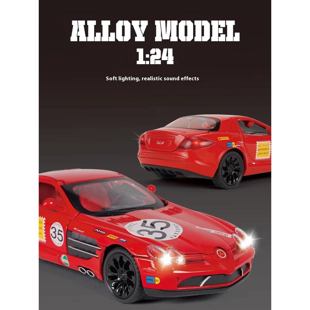 1/24 High Quality Alloy BENZ SLR Sports Car Model, Cool Sound and Light, Best Collectible for Car Lovers, Christmas Gifts