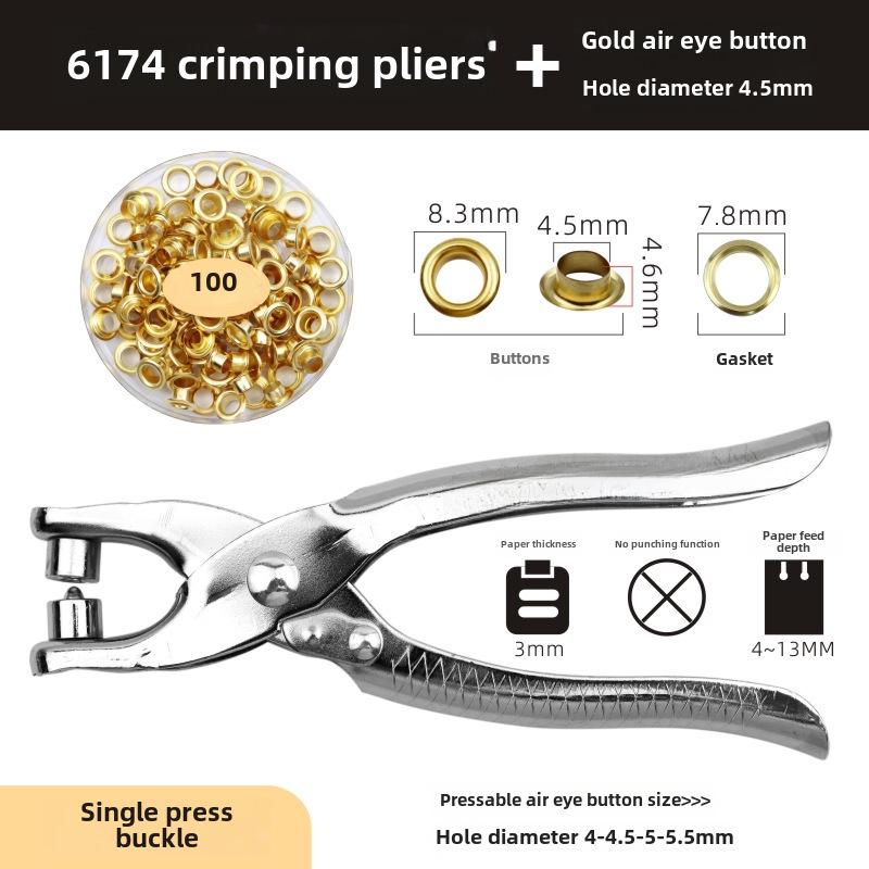 Heavy-Duty Manual Eyelet Punching Tool for DIY Projects.