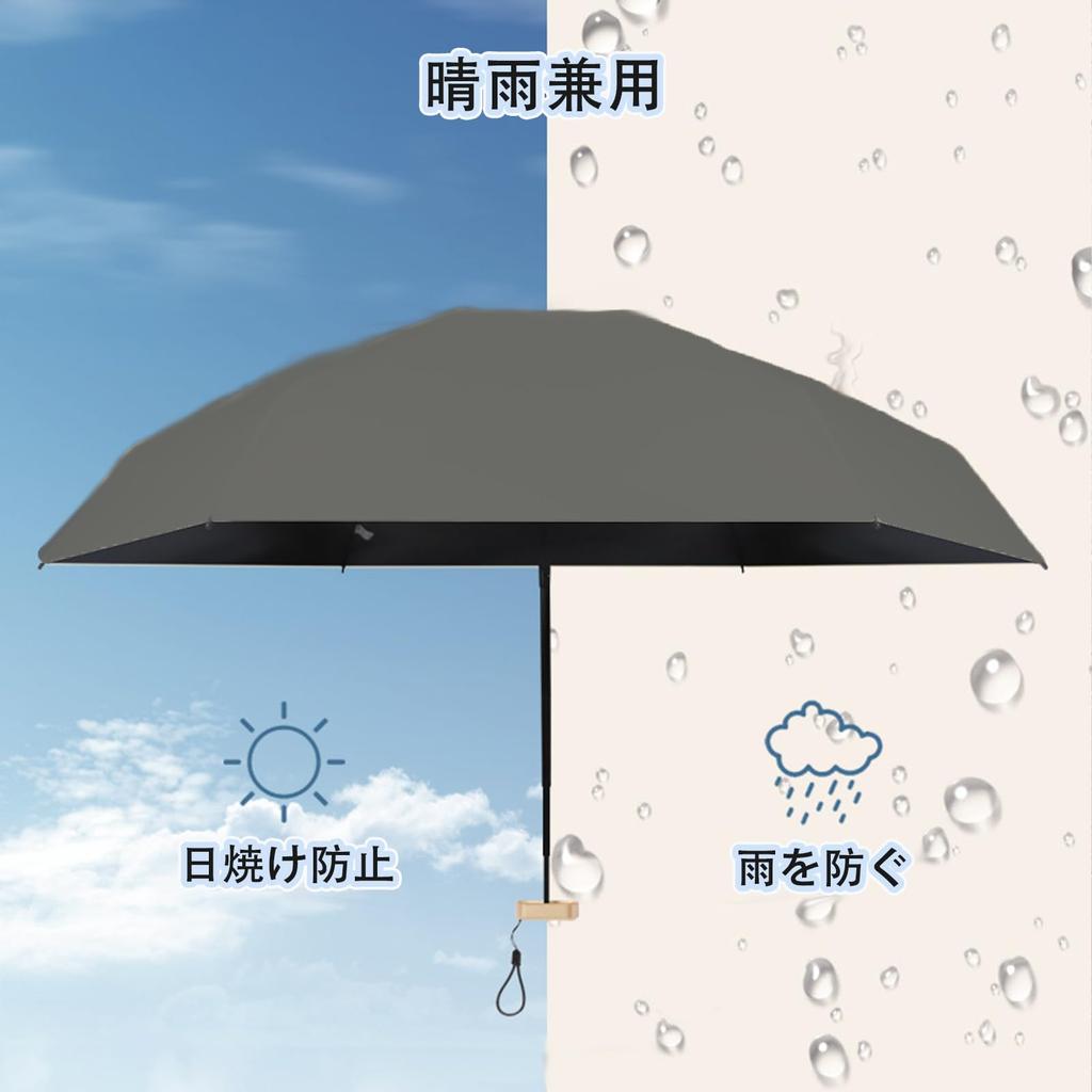 Insvog Folding Ultra Folding UV Complete Light Heat UV Sun Heat Stroke Rainy Season Super Water Convenient to Rain or Shine Mini Portable Gray